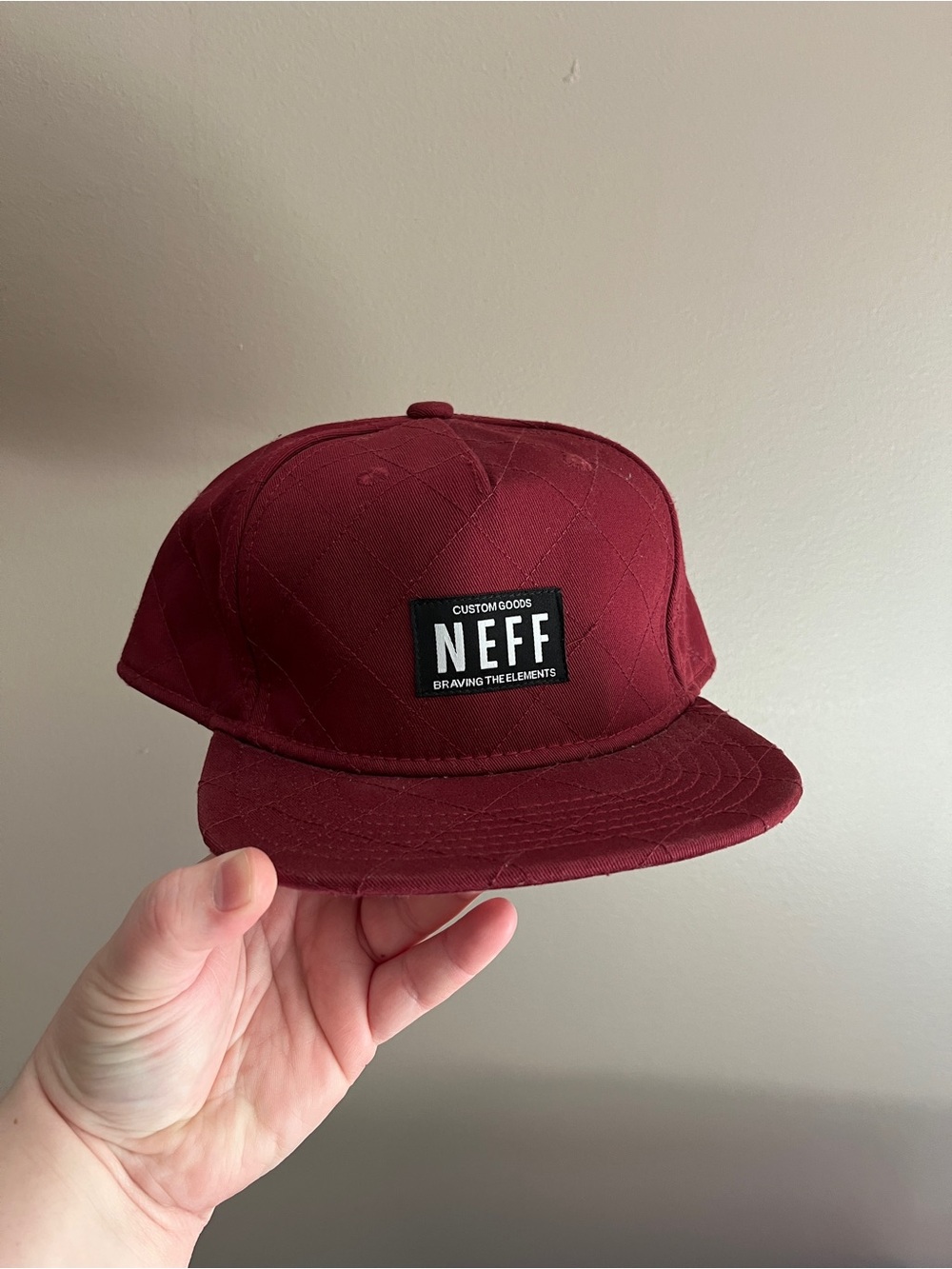 Neff Quilted Maroon Snapback